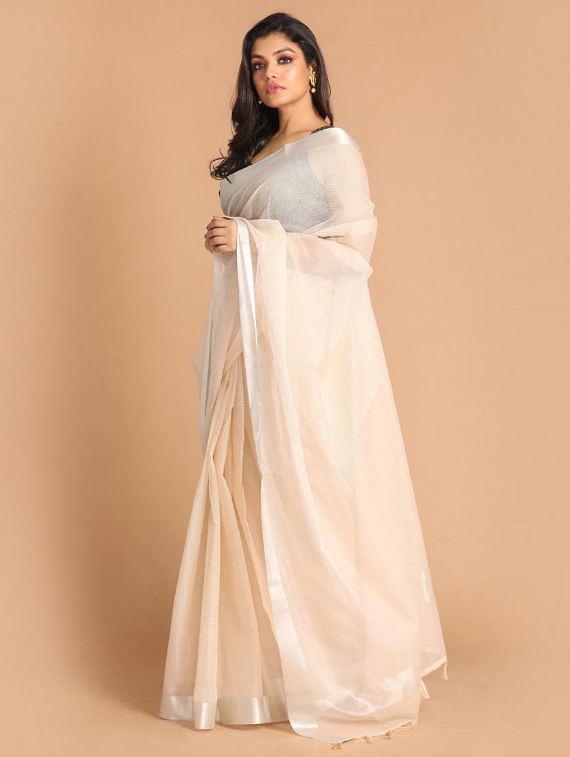 women solid plain saree with blouse - 21185270 -  Standard Image - 1