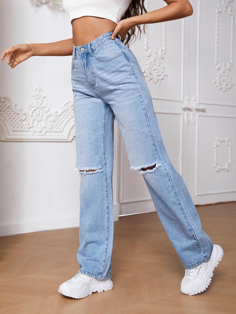 women light blue denim jeans - 21185500 - Standard Image - 1