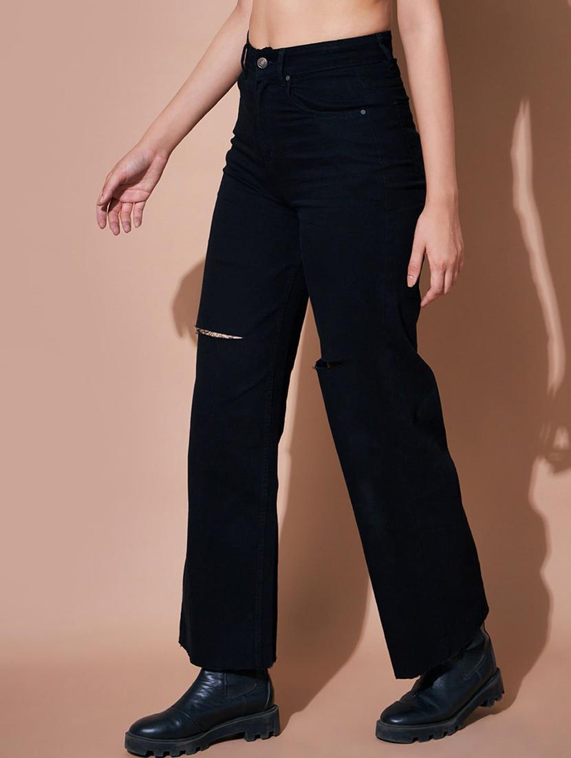 black solid denim jean - 21185501 -  Standard Image - 1