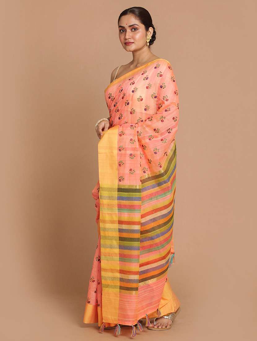women floral bordered saree with blouse - 21185543 - Standard Image - 1