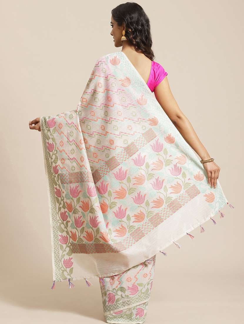 women self design handloom saree with blouse - 21185593 -  Standard Image - 1