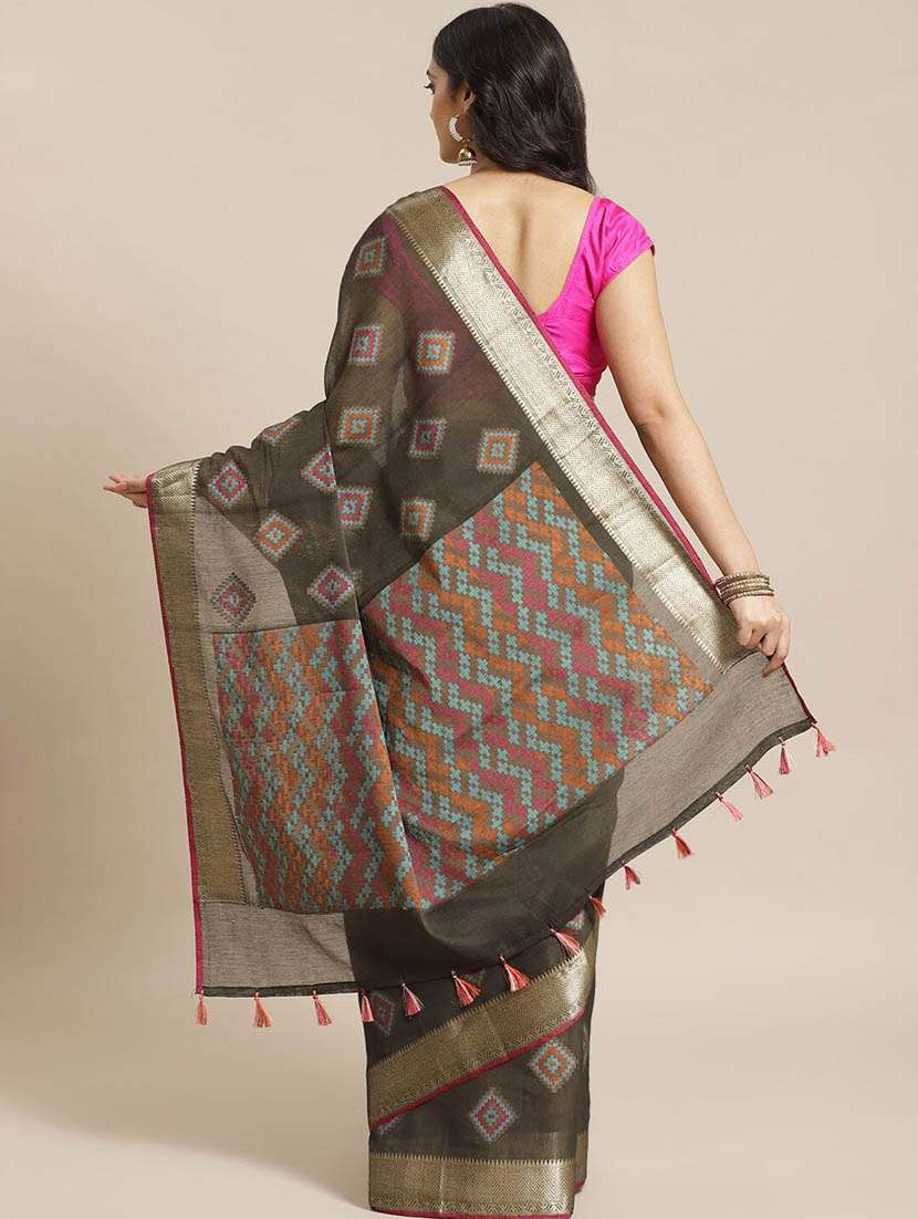 women self design handloom saree with blouse - 21185604 -  Standard Image - 1