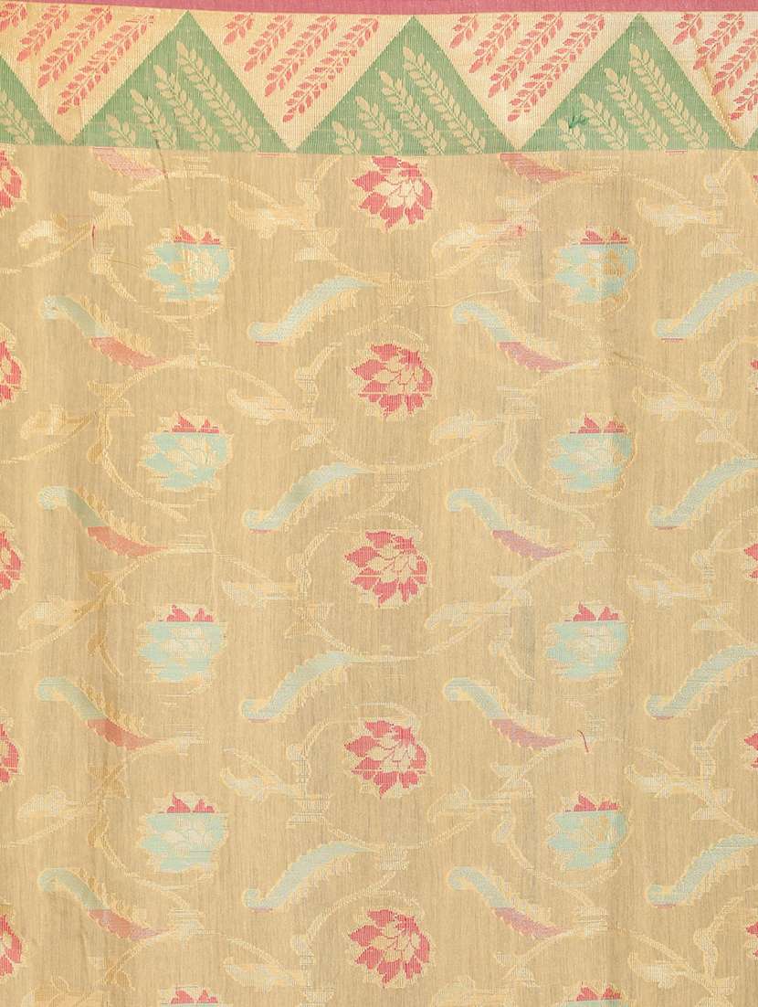 beige liva banarasi saree with blouse - 21185611 -  Standard Image - 4