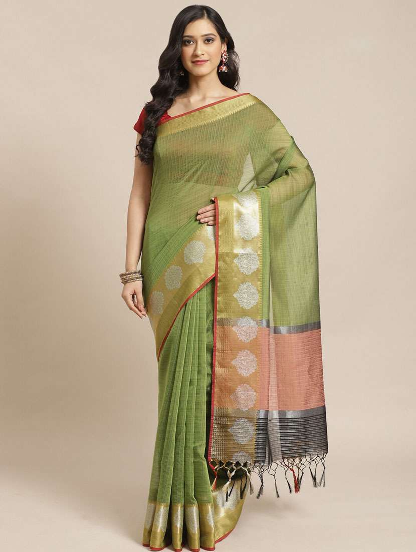women self design bordered saree with blouse - 21185632 -  Standard Image - 1