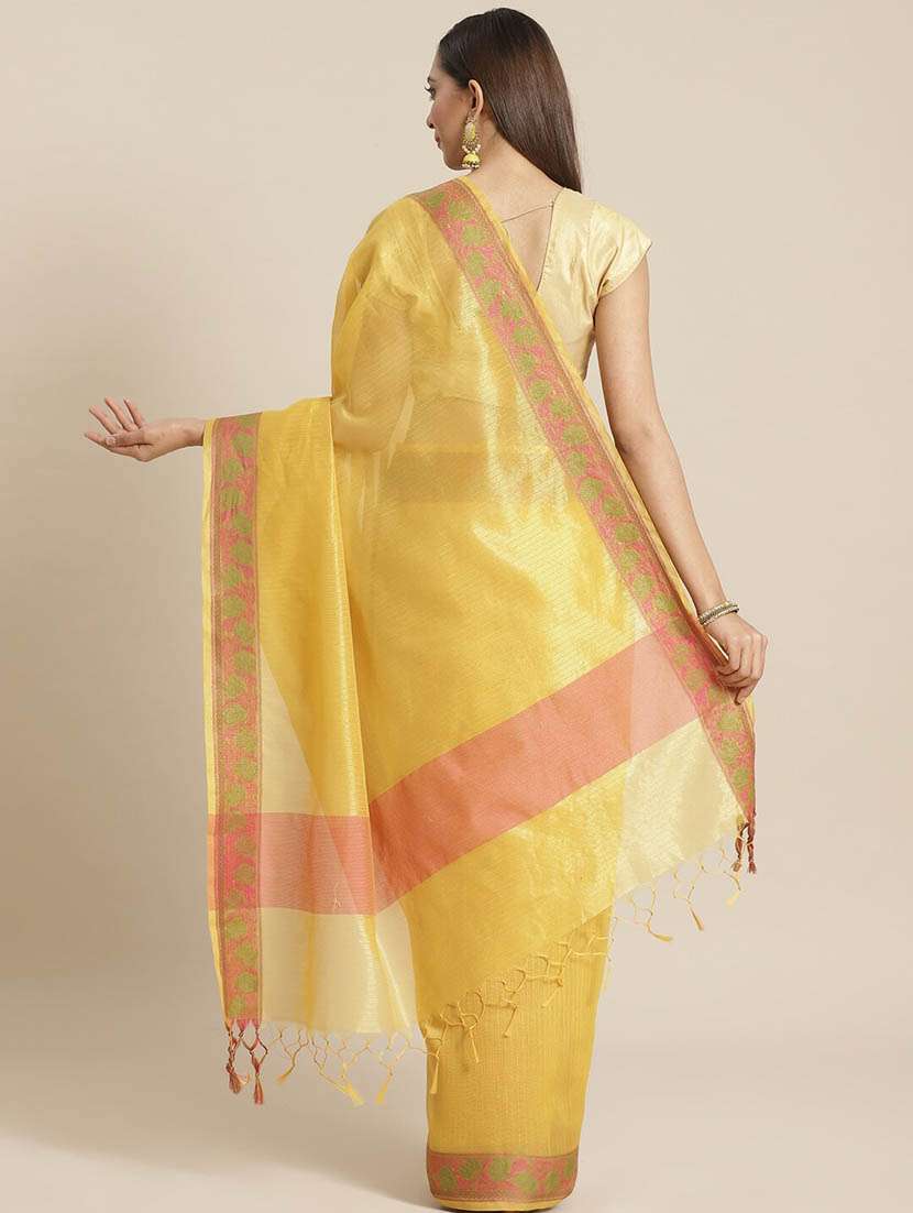 women solid with bordered saree with blouse - 21185675 -  Standard Image - 1