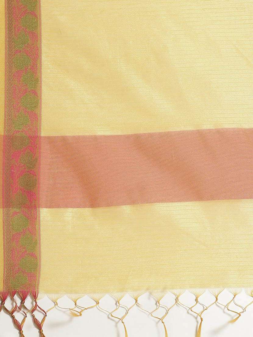 women solid with bordered saree with blouse - 21185675 -  Standard Image - 4