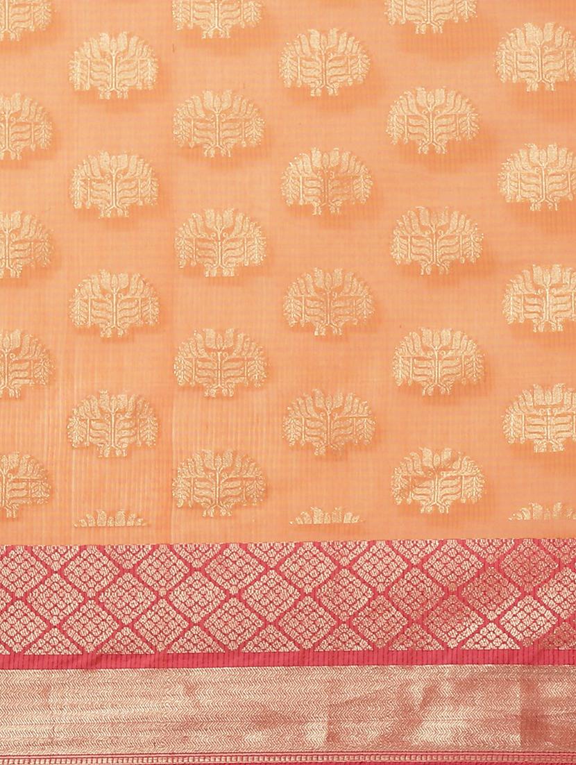 peach liva banarasi saree with blouse - 21185691 - Standard Image - 4