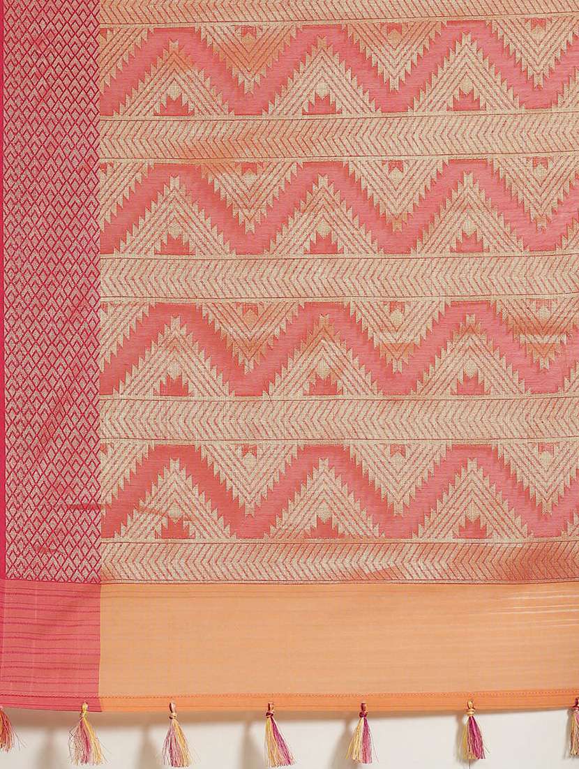 peach liva banarasi saree with blouse - 21185693 -  Standard Image - 4