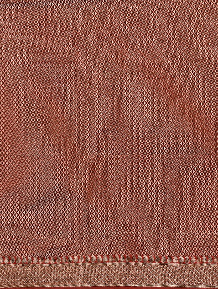 rust liva banarasi saree with blouse - 21185709 - Standard Image - 4