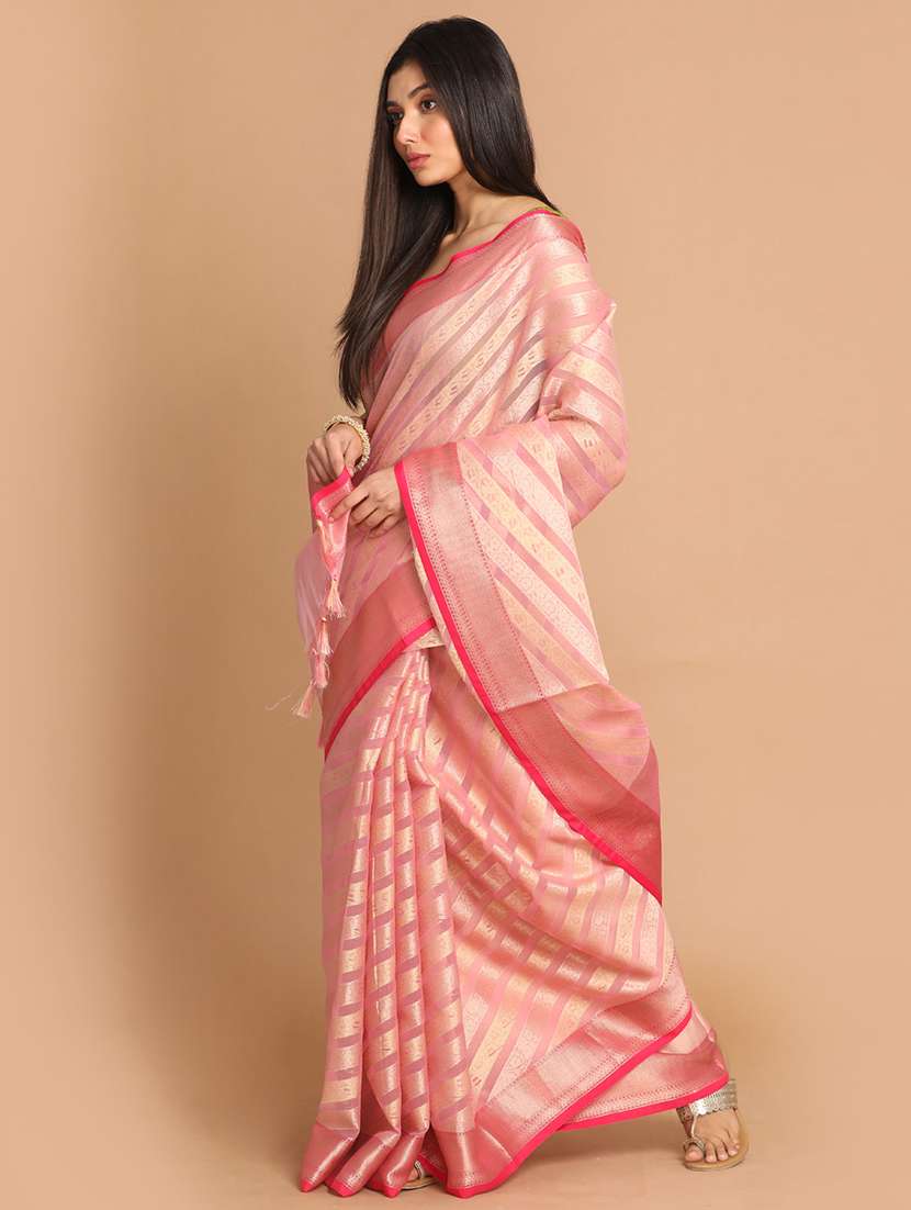 pink liva banarasi saree with blouse - 21185723 - Standard Image - 1
