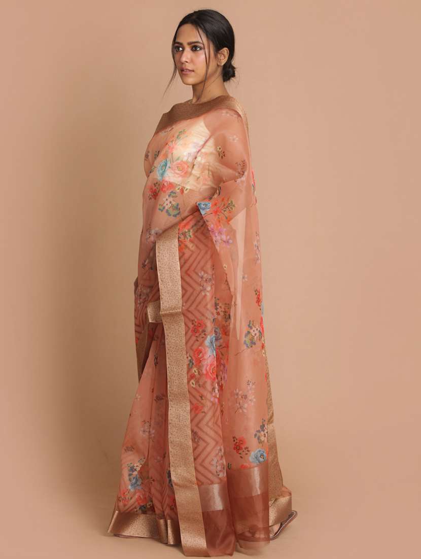 women printed saree with blouse - 21185960 -  Standard Image - 1