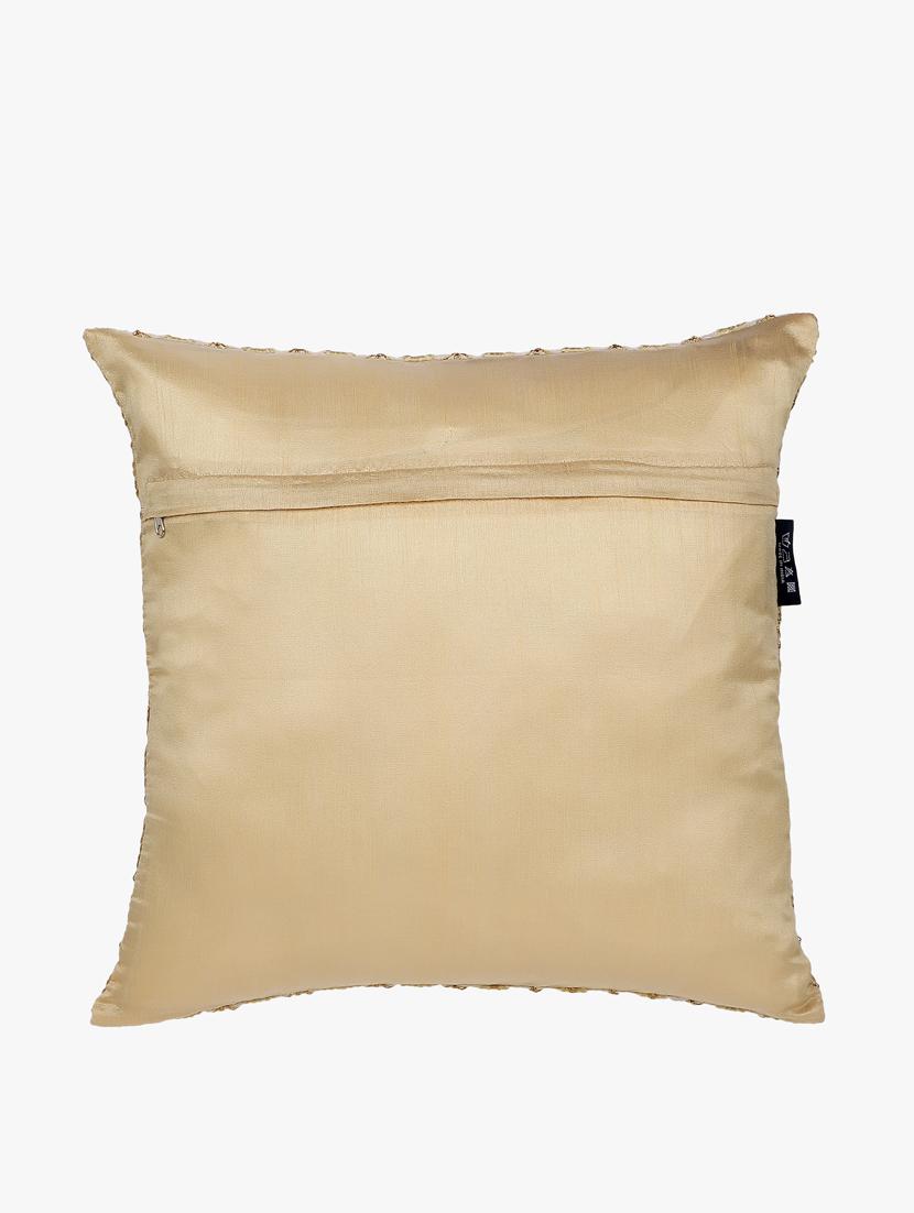 mezposh beige & gold embroidered faux silk cushion covers (16"x16") set of 2 - 21186017 - Standard Image - 4