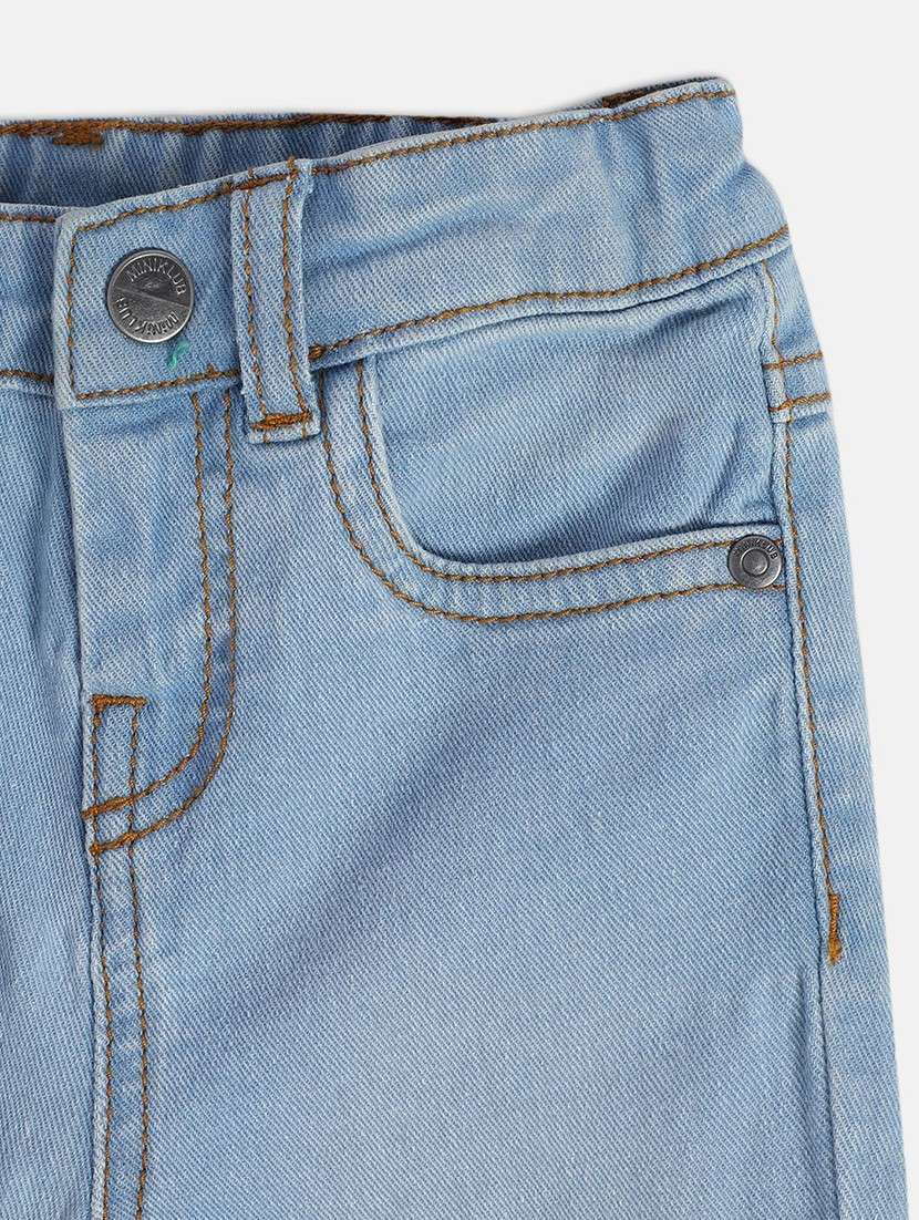 light blue cotton blend plain jeans - 21186183 -  Standard Image - 4