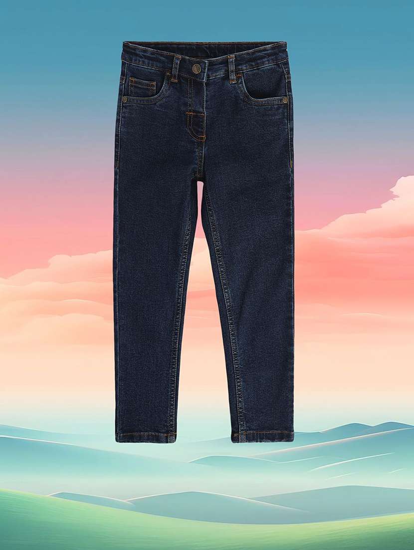 blue cotton blend jean - 21186366 - Standard Image - 1
