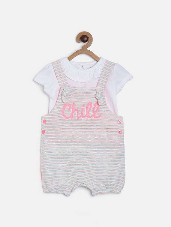 girl printed round neck playsuit