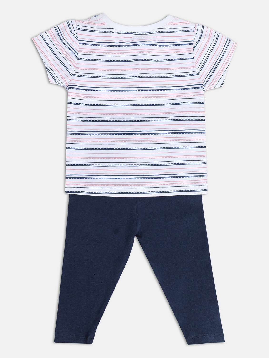 girls round neck stripes full length set - 21187003 -  Standard Image - 1