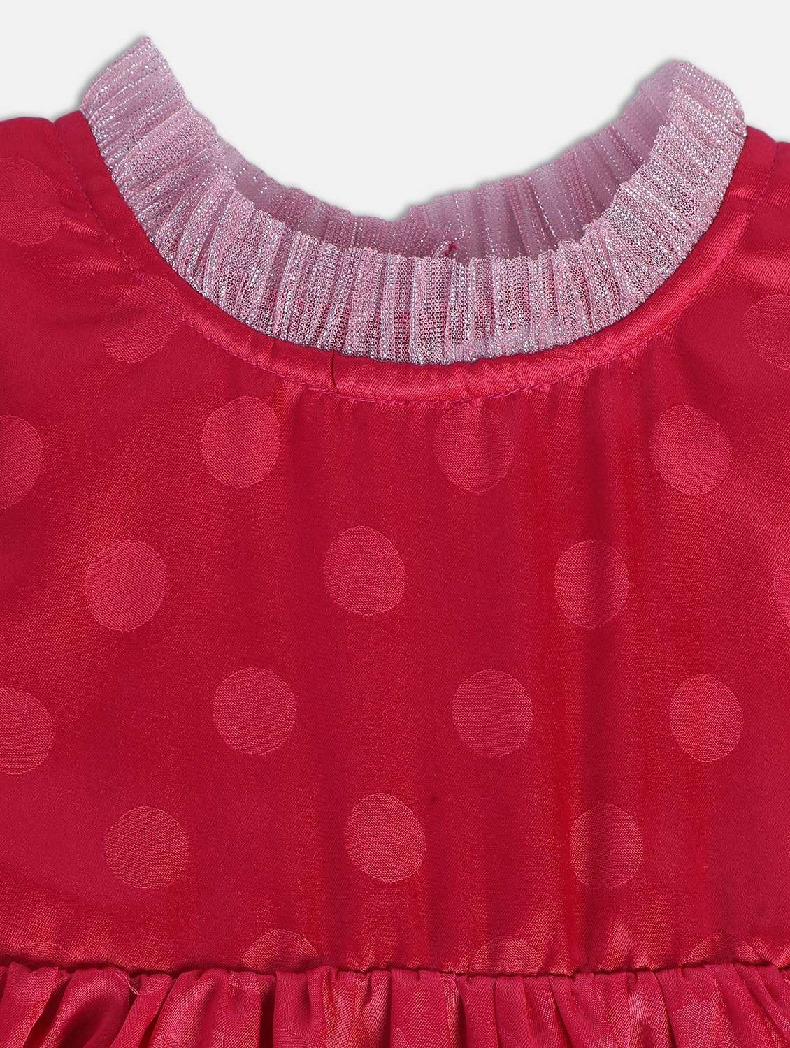 red cotton blend frock with bloomer - 21187022 -  Standard Image - 4