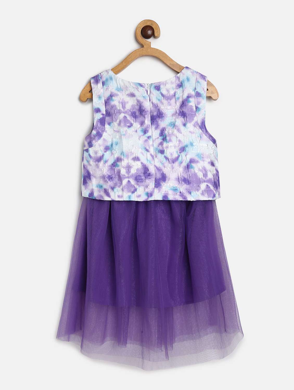 purple round neck sleeveless frock - 21187033 -  Standard Image - 1