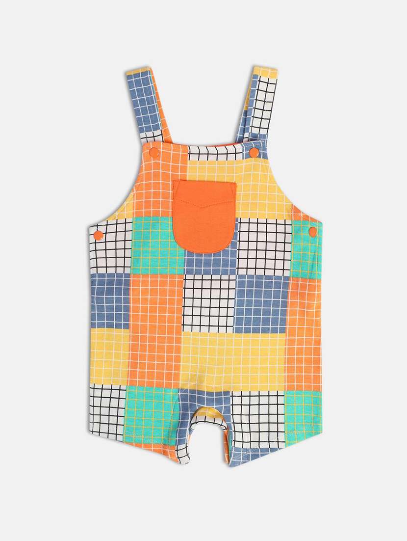 orange cotton blend dungaree set - 21187799 -  Standard Image - 4