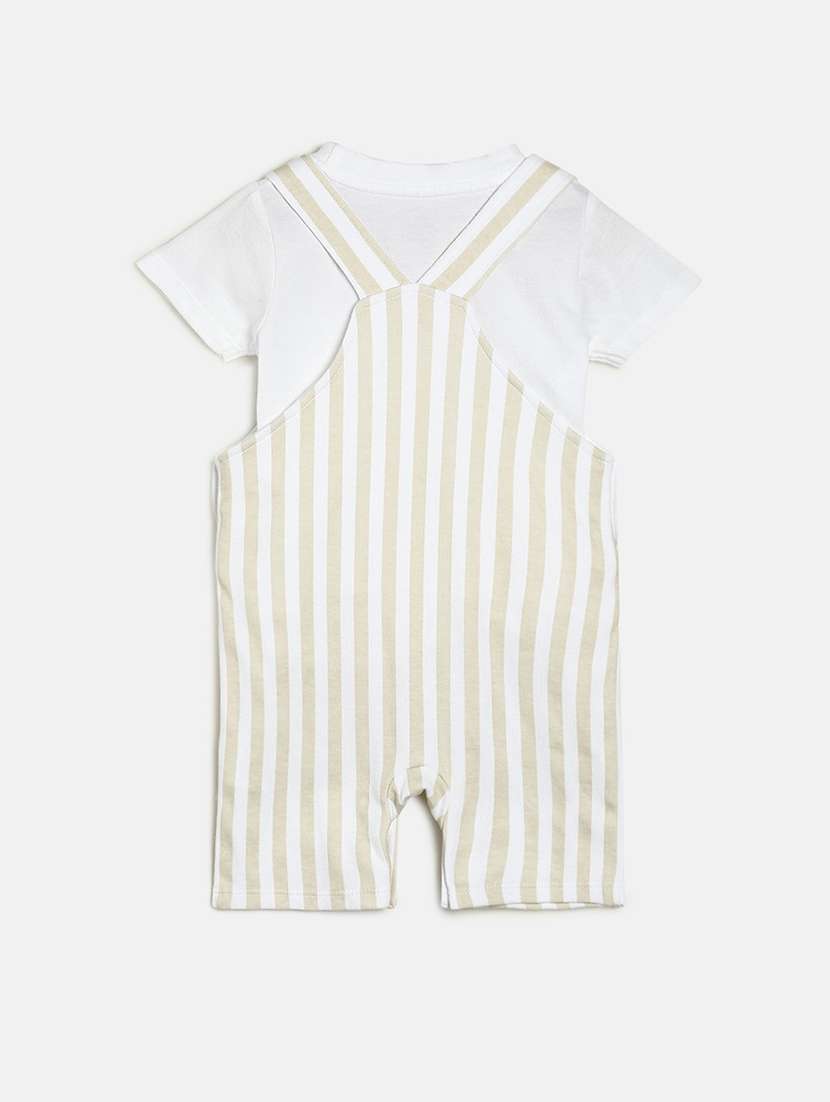 white cotton dungaree set - 21187909 -  Standard Image - 1