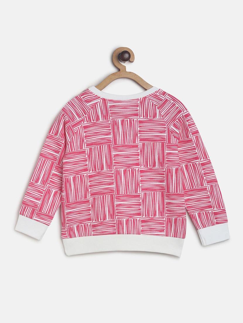 pink colored cotton front print sweatshirt - 21188382 - Standard Image - 1