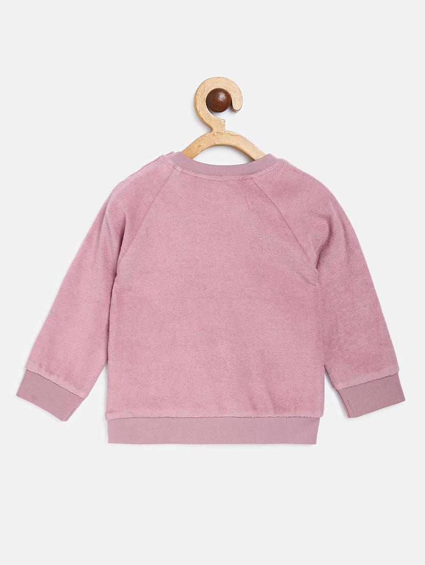 pink cotton front print sweatshirt - 21188396 - Standard Image - 1