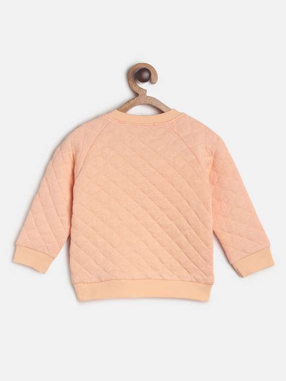 peach colored cotton front print sweatshirt - 21188398 -  Standard Image - 1