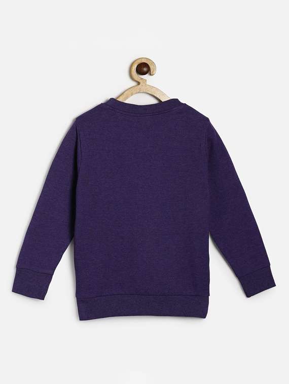 purple cotton front print sweatshirt - 21188503 - Standard Image - 1