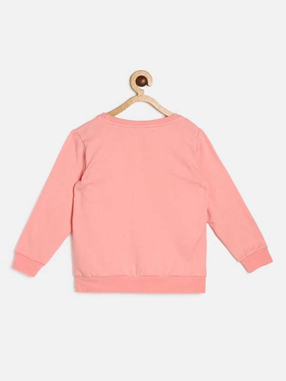 pink cotton front print sweatshirt - 21188504 - Standard Image - 1