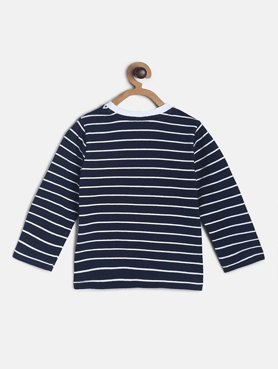 kids round neck stripes printed t-shirt - 21188693 -  Standard Image - 1