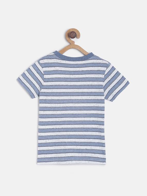 kids round neck stripes printed t-shirt - 21188980 - Standard Image - 1