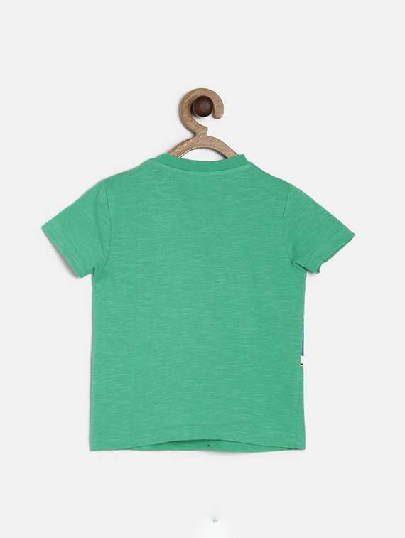 green colored cotton blend t-shirt - 21189165 -  Standard Image - 1