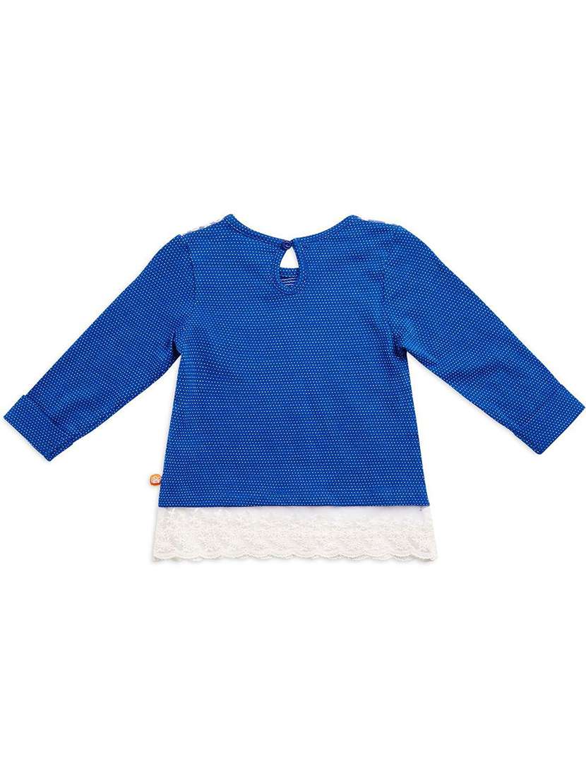 blue self design long sleeve top - 21189316 -  Standard Image - 1