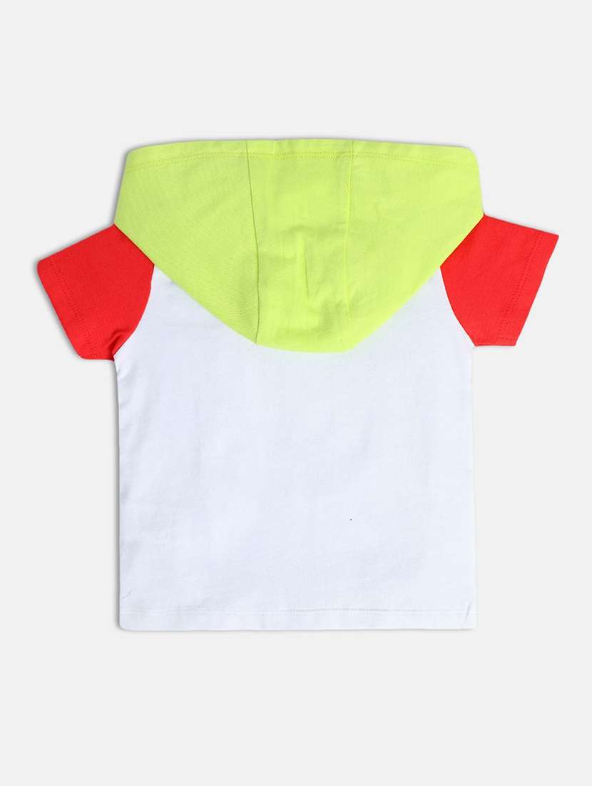 kids hood neck color block t-shirt - 21190015 -  Standard Image - 4