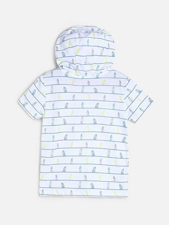 boy's hooded neck printed t-shirt - 21190193 -  Standard Image - 1