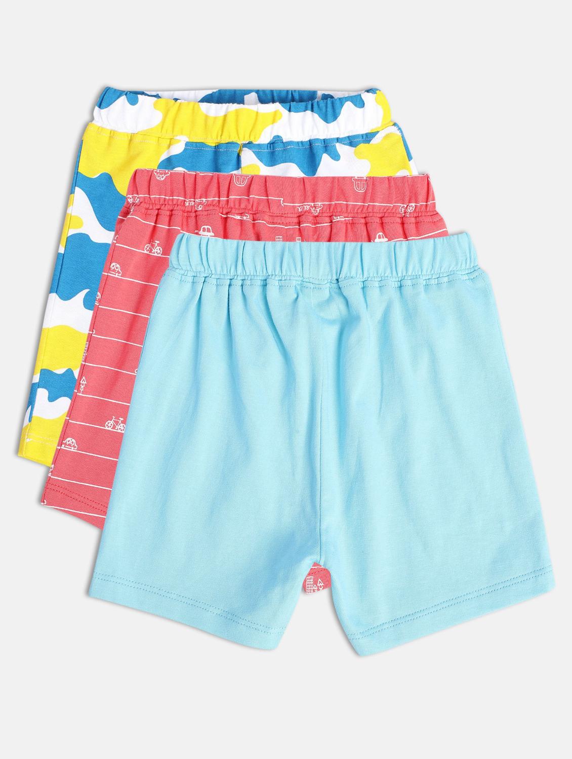 pack of 3 multi colored cotton shorts - 21191614 - Standard Image - 1