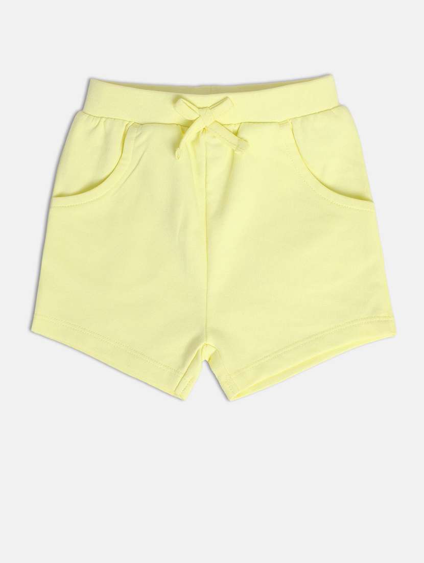 girls solid mid rise shorts  - 21191986 -  Standard Image - 1