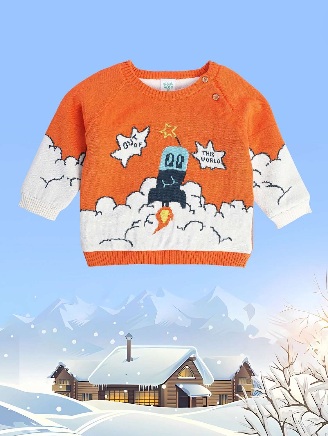 orange colored cotton blend sweater