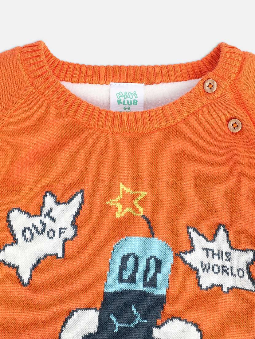 orange colored cotton blend sweater - 21192325 -  Standard Image - 4
