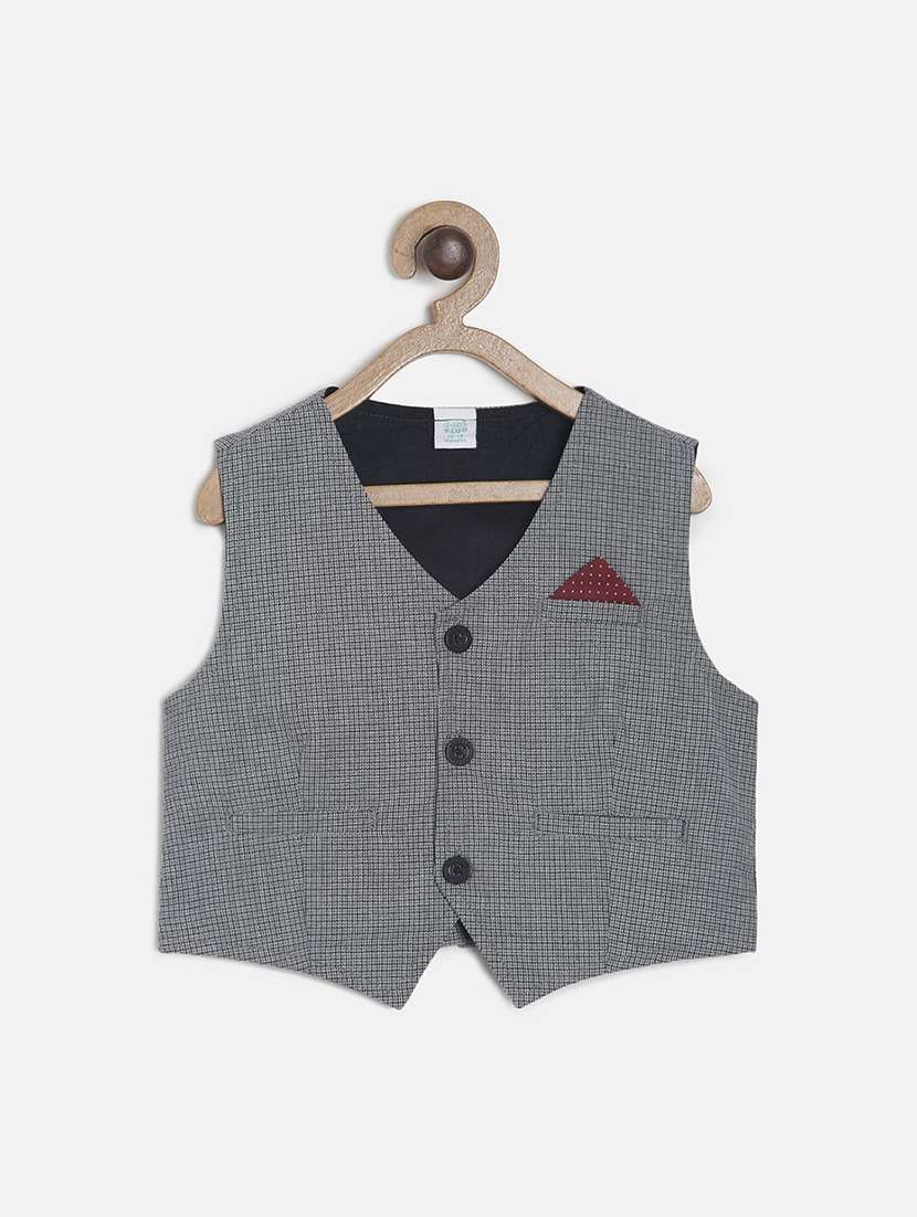 grey colored cotton waistcoats jackets & coat