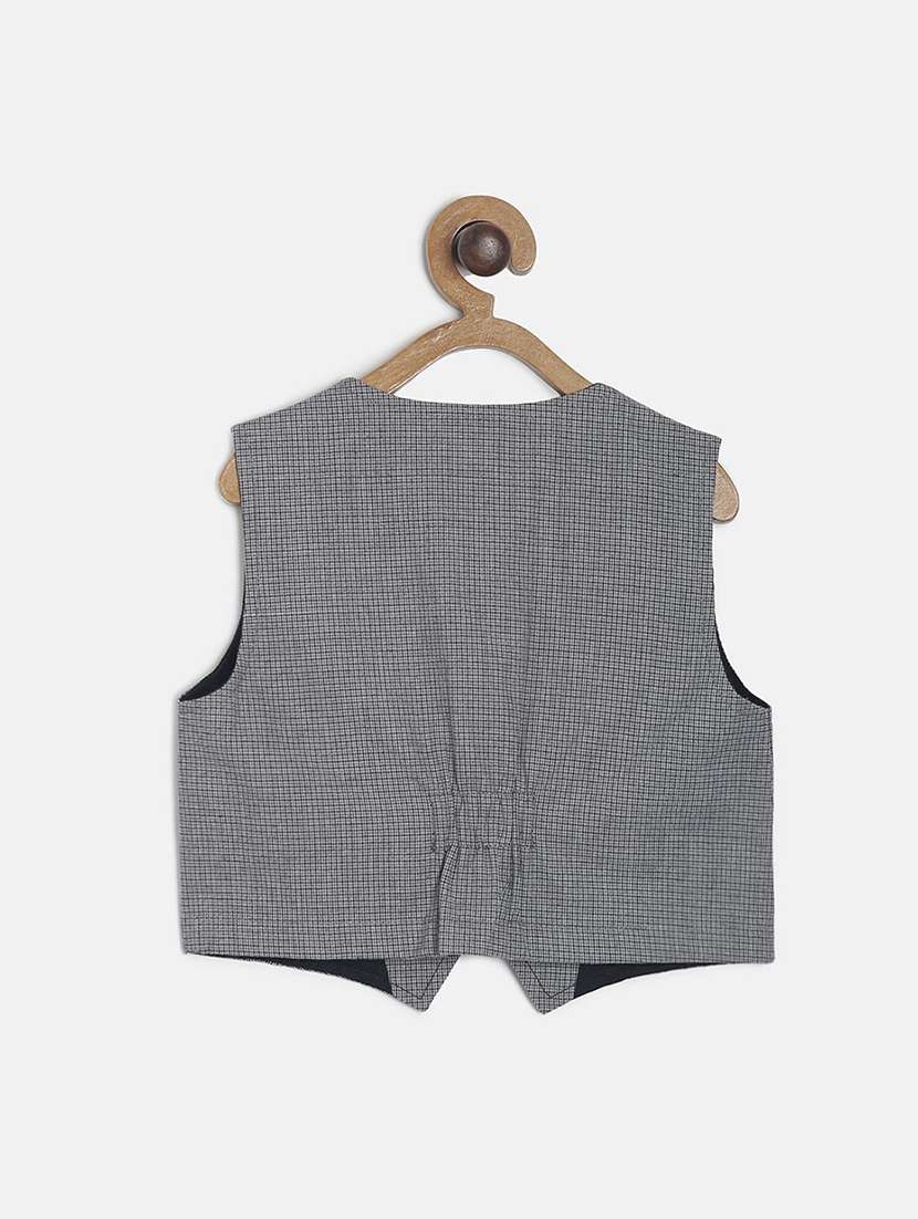 grey colored cotton waistcoats jackets & coat - 21193458 - Standard Image - 1