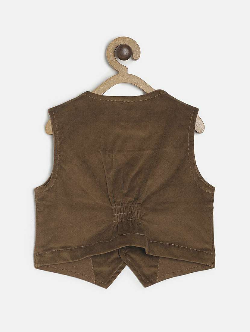 brown cotton waistcoats jackets & coat - 21193462 -  Standard Image - 1