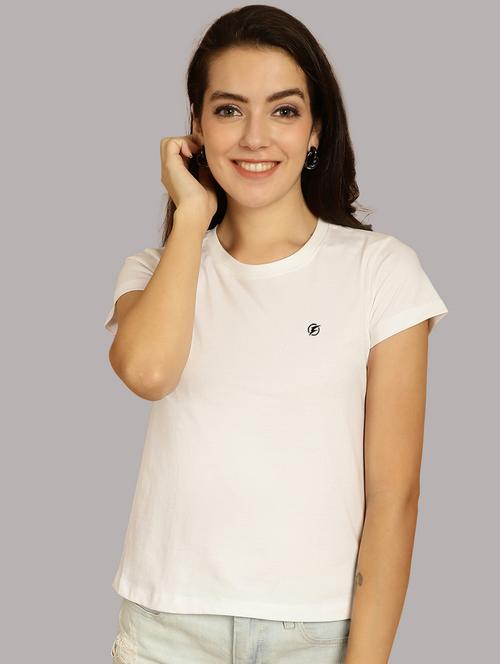 white cotton regular tshirt - 21193545 - Standard Image - 0