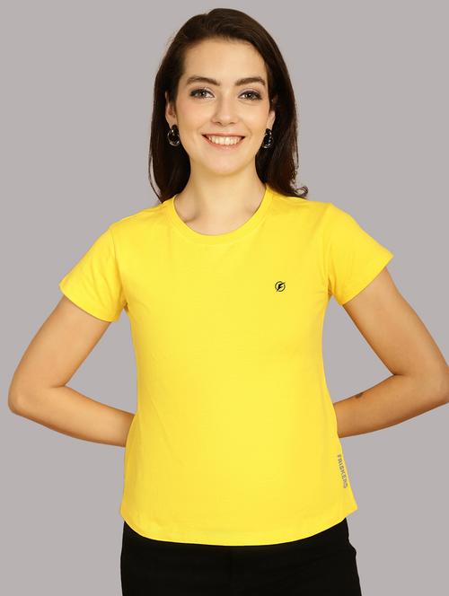 yellow cotton regular tshirt - 21193549 - Standard Image - 0