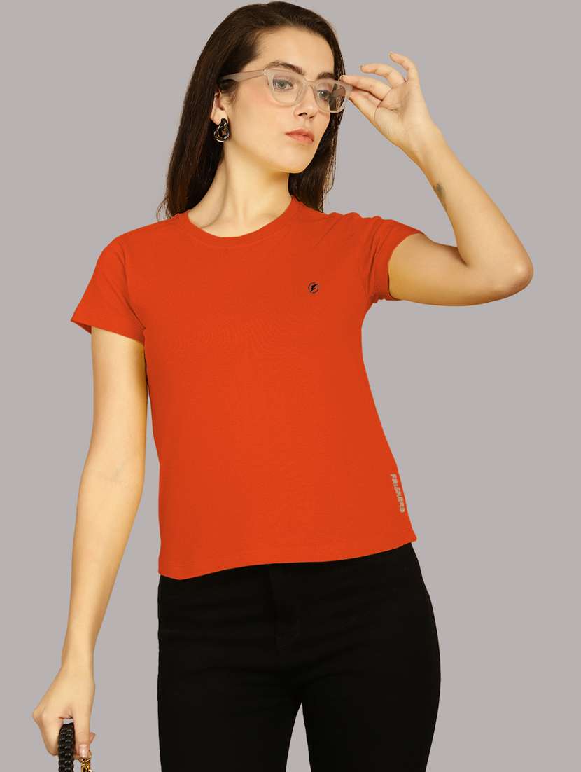orange cotton regular tshirt - 21193550 - Standard Image - 1