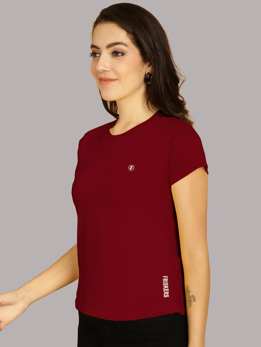 maroon cotton regular tshirt - 21193551 - Standard Image - 1