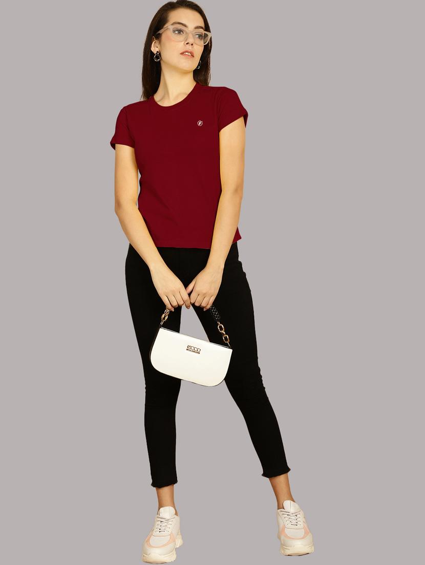maroon cotton regular tshirt - 21193551 - Standard Image - 4