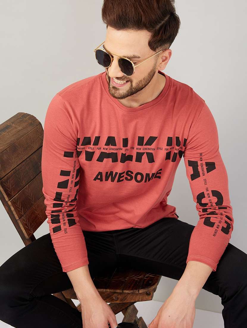 men round neck long sleeves t-shirt - 21194057 - Standard Image - 1