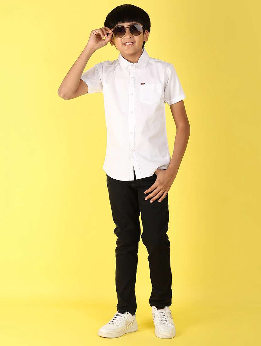 boys white solids cotton shirt - 21194940 -  Standard Image - 4