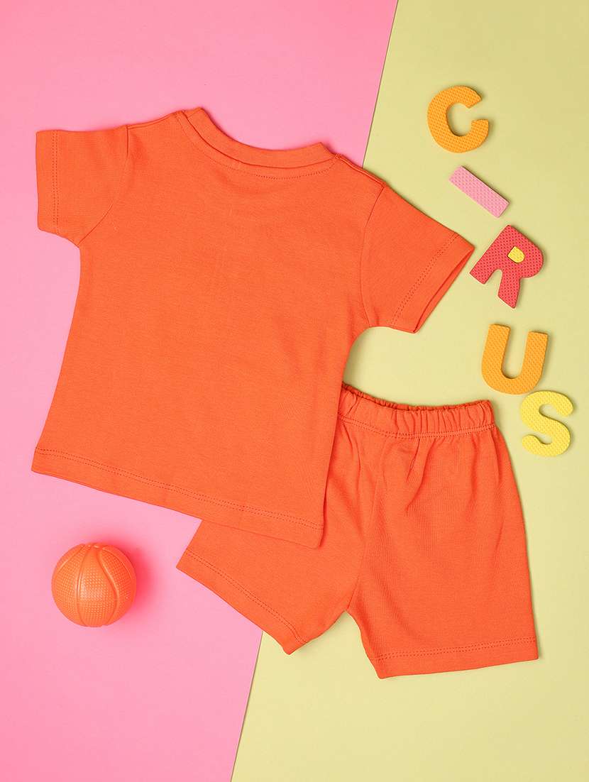 boys round neck printed shorts & t-shirt set - 21195078 -  Standard Image - 1